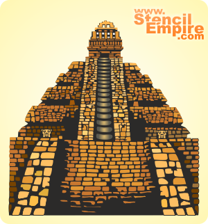 Храм ацтеков - трафарет для декора