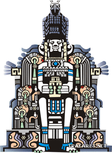 Божество ацтеков - трафарет для декора