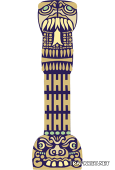 Ацтекская колонна (трафарет для рисования)