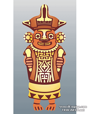 Божок ацтеков - трафарет для декора