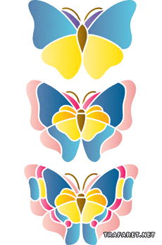 Большие бабочки 3 - трафарет для декора