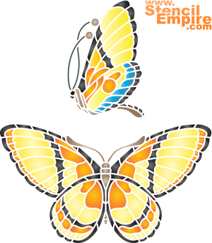 Бабочка и профиль - трафарет для декора