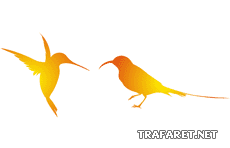 Две колибри - трафарет для декора