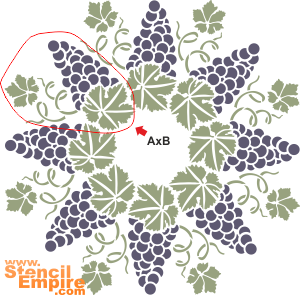 Виноградный круг А1 - трафарет для декора