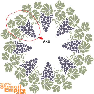 Виноградный круг А - трафарет для декора