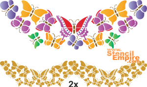 Бордюр из бабочек - трафарет для декора