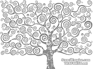 Дерево Климта - трафарет для декора