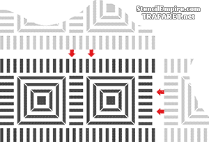 Геометрический орнамент Б - трафарет для декора