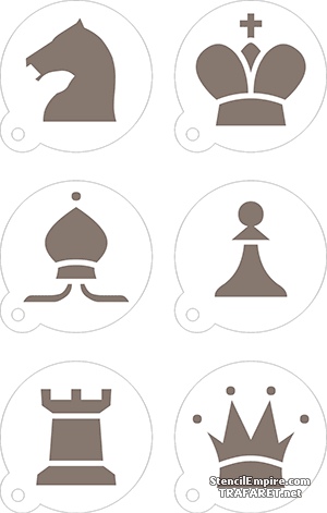 Шахматный набор капучино - трафарет для декора