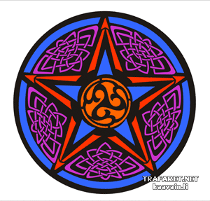 Кельтская пентаграмма 96 - трафарет для декора
