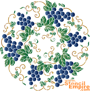 Восточный виноград: медальон - трафарет для декора