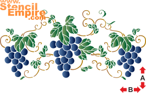 Восточный виноград: мотив - трафарет для декора