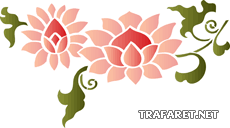 Китайский цветок 1 - трафарет для декора