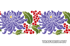 Хризантемы и ягоды (Трафареты растительных бордюров)