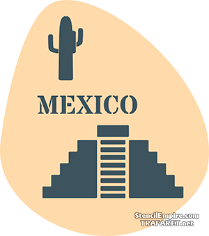 Символы Мексики - трафарет для декора