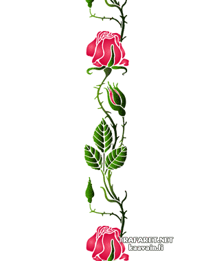 Колючая роза - трафарет для декора