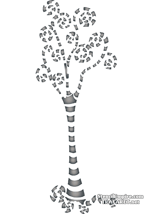 Спиральное дерево 1 - трафарет для декора