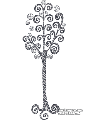 Спиральное дерево 3 - трафарет для декора
