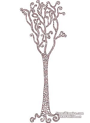 Спиральное дерево 5 - трафарет для декора