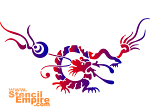Китайский дракон - трафарет для декора