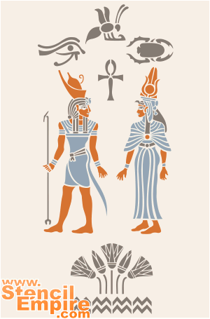Египетский набор - трафарет для декора