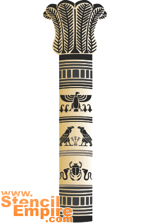 Египетская колона - трафарет для декора