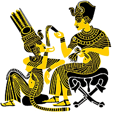 Тутанхамон и королева - трафарет для декора
