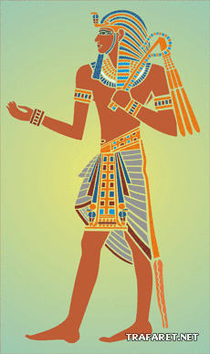 Фараон Тутанхамон - трафарет для декора
