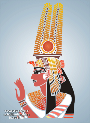 Нефертити фреска - трафарет для декора