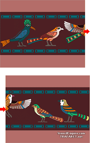 Египетские птички - трафарет для декора