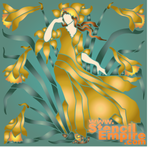 Свита флоры - Нарцисс (Квадратные трафареты)