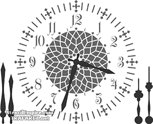 Часовой циферблат 9 - трафарет для декора