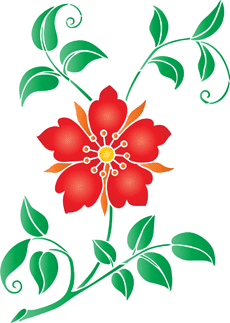 Цветок из сказки - трафарет для декора