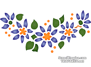 Мотив из полевых цветов 040 - трафарет для декора