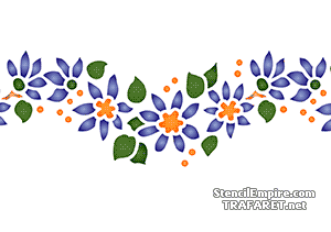 Бордюр из полевых цветов 040а - трафарет для декора