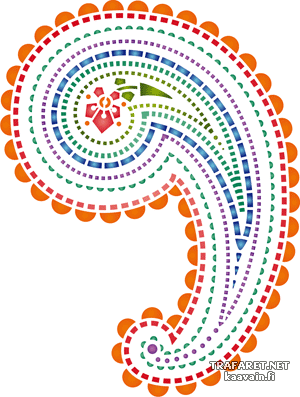 Орнамент пейсли 152а - трафарет для декора