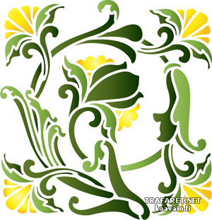 Желтые цветы 38b - трафарет для декора