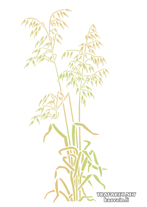 Овсяные колосья 1 (Трафареты травы и листьев)