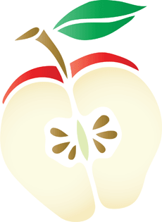 Пол-яблока - трафарет для декора