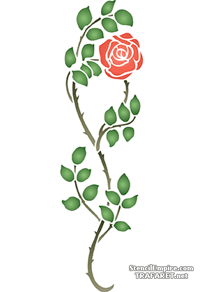 Ветка розы 205 - трафарет для декора