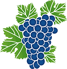 Виноградная гроздь - трафарет для декора