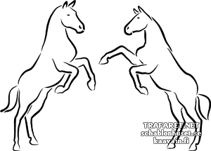 Две лошади 1а - трафарет для декора