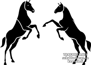 Две лошади 1б - трафарет для декора