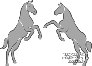 Две лошади 1в - трафарет для декора