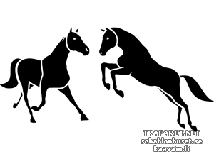 Две лошади 3б - трафарет для декора