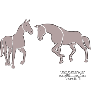 Две лошади 4в - трафарет для декора