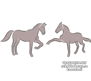 Две лошади 5в - трафарет для декора