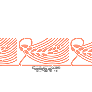Бордюр арт-нуо колосья 101B - трафарет для декора