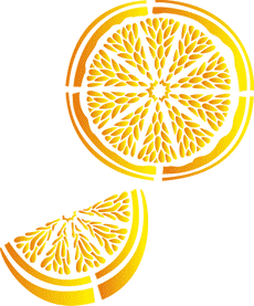 Лимонные дольки - трафарет для декора