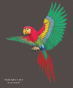 Летящий попугай - трафарет для декора